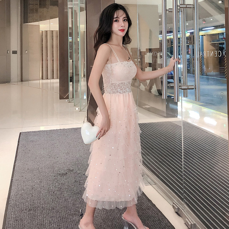 夜店长款蓬蓬蕾丝夏季气质连衣裙 陌鲨连衣裙