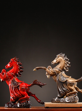 辉煌腾达马摆件马到成功办公室桌面中式创意家居玄关电视柜装饰品