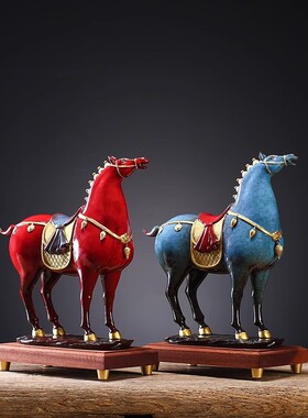 创意招财陶瓷将军马摆件家居客厅玄关办公室装饰店铺乔迁开业礼品