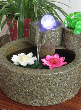 喷泉家居客厅风水轮鱼缸加湿器