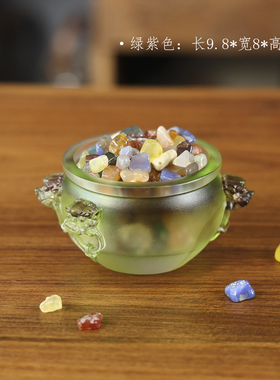 琉璃聚宝盆双狮四狮香炉烛台双头招财狮子摆放佛堂客厅狮头装饰