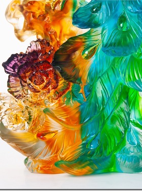 大富大贵琉璃孔雀摆件招财风水吉祥物客厅办公室装饰开业乔迁礼