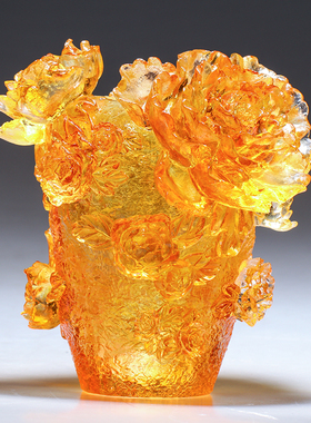 琉璃花瓶餐桌现代简约实用送老外礼物中国工艺品客厅装饰摆件软装