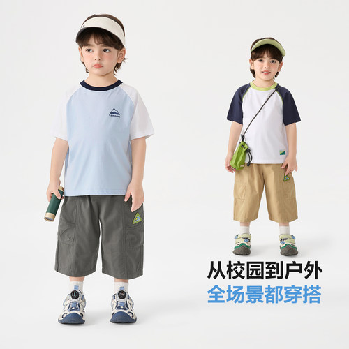 右欧儿童纯棉七分裤夏装男童女童短裤薄款宝宝夏季中裤子新款童装 - 图3