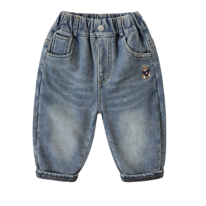 右欧童装儿童加绒牛仔裤女童裤子男童长裤秋冬款宝宝加厚保暖棉裤,淘宝优惠券,粉丝福利购,淘宝优惠卷