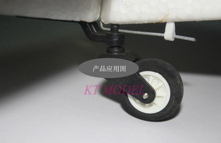 KTMODEL◆微型转向尾轮组 高强度尼龙材料 总成起落架 轮径25mm - 图2