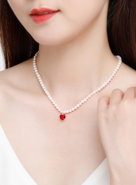 红宝石天然时尚款风珍珠项链定制