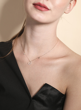 月亮星星项链女纯银小红书爆款