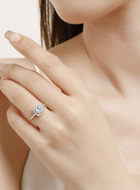 戒指方钻潮流ins925闭口仿真