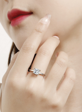 戴之梦女925纯银莫桑钻戒指