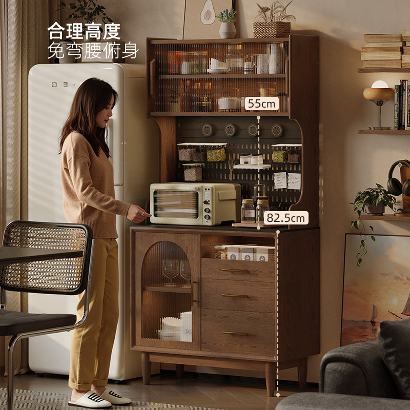 红林日记实木餐边柜小户型餐厅高柜茶水柜客厅靠墙一体储物收纳柜,淘宝优惠券,粉丝福利购,淘宝优惠卷