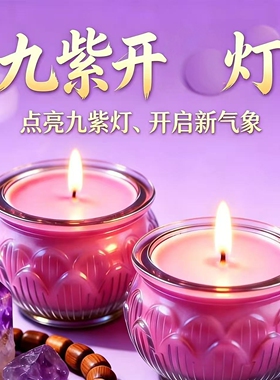 九紫离火莲花无烟植物酥油灯