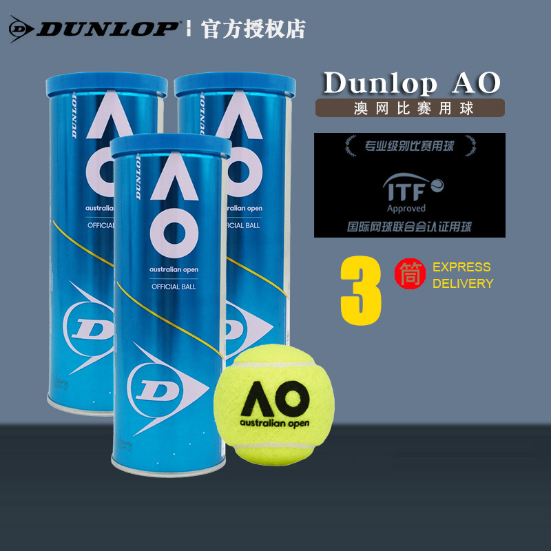 登陆普Dunlop ATP AO澳网Tour加亮球巡回赛比赛球训练球耐用网球 - 图0