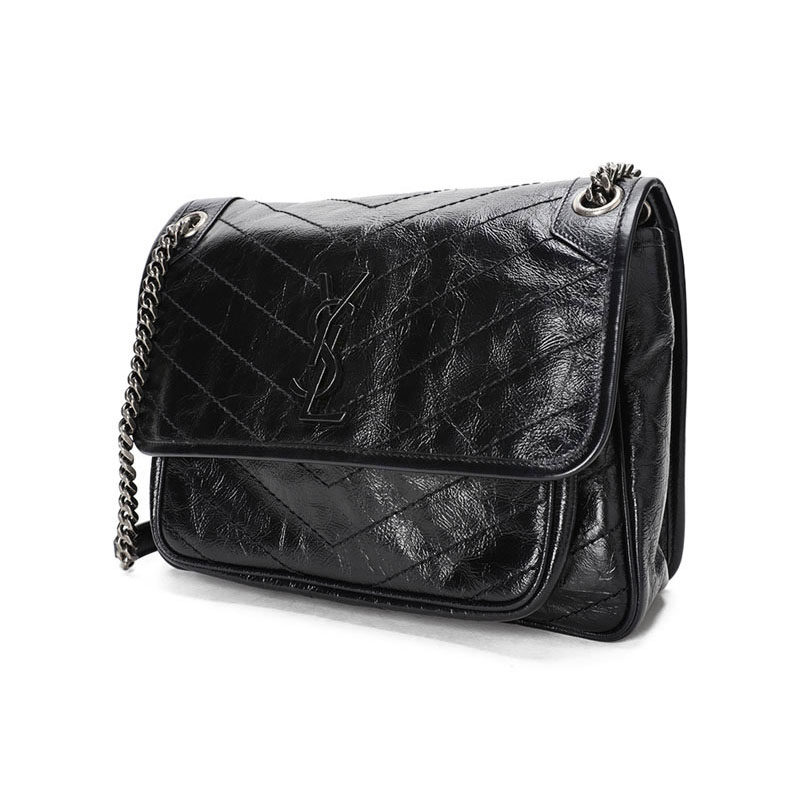 ysl /圣罗兰niki复古褶皱单肩包 LAMAVO女士包袋