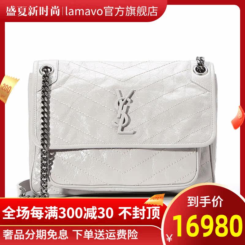 ysl /圣罗兰niki复古褶皱单肩包 LAMAVO女士包袋