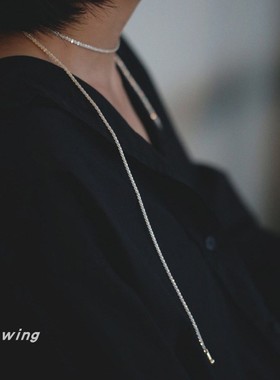 日本日系波光粼粼长款项链女