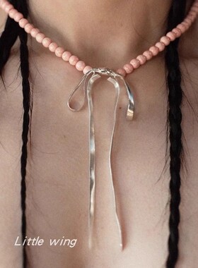 女mone博主同款设计感蝴蝶结项链