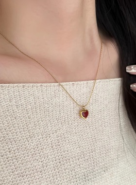 爱心钛钢女高级感项链