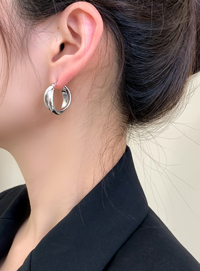 ins冷淡风金属女高级感耳环