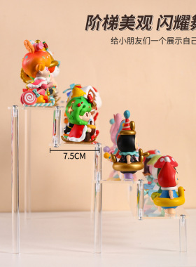 压克力三层模型公仔泡泡玛特娃娃茉莉化妆品梯形钱包饰品摆展示架