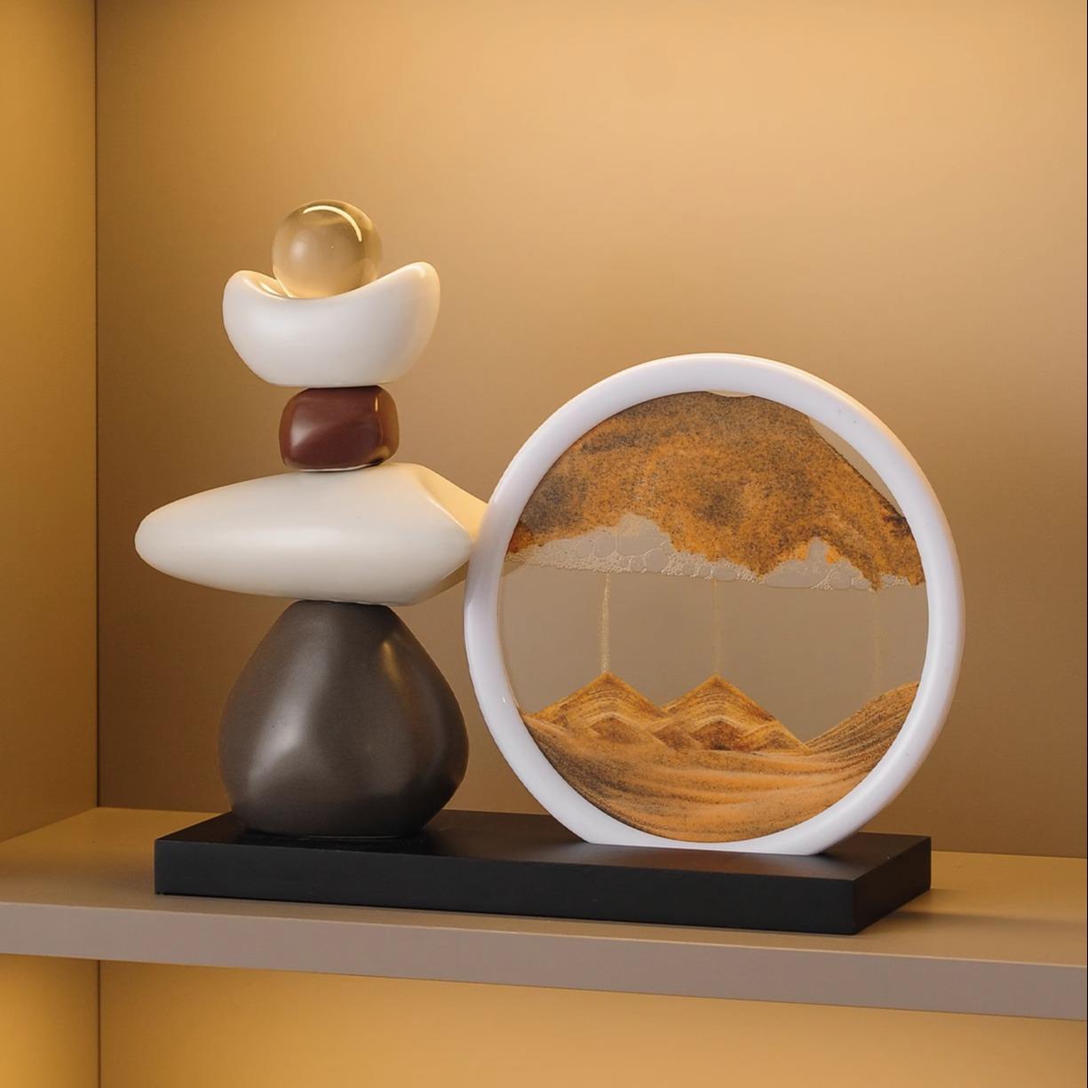 时来运转流沙画摆件装饰品客厅电视柜酒柜玄关轻奢高档高级办公室 - 图1