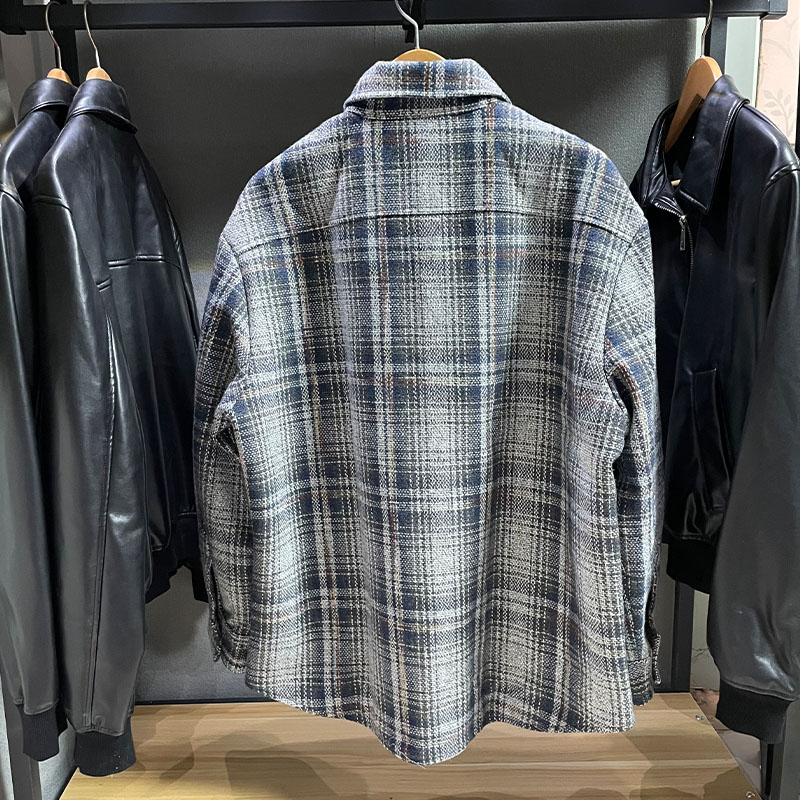 2025秋冬款时尚潮牌男装休闲百搭复古呢子宽松外套UMV130026 - 图0