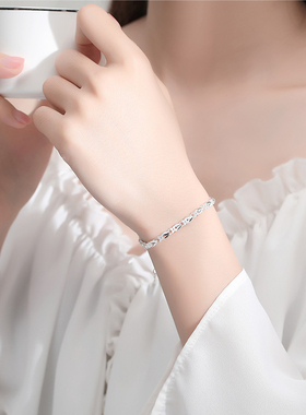 心灵纯银999手链女生520情人节