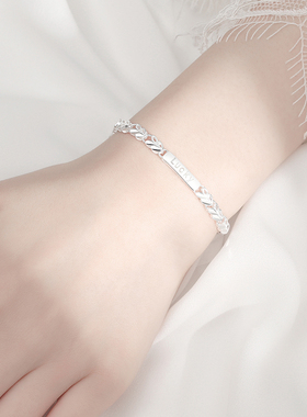 纯银幸运手链520礼物送女朋友