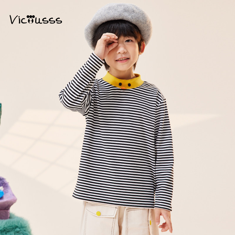 viciusss丸社男女童长袖T恤绒感打底衫儿童卡通休闲百搭舒适上衣,淘宝优惠券,粉丝福利购,淘宝优惠卷