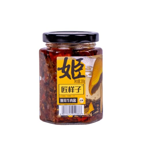 匠样子拌饭酱拌面自制不辣姬松茸肉多多酱下饭菜食品牛肉酱 - 图3