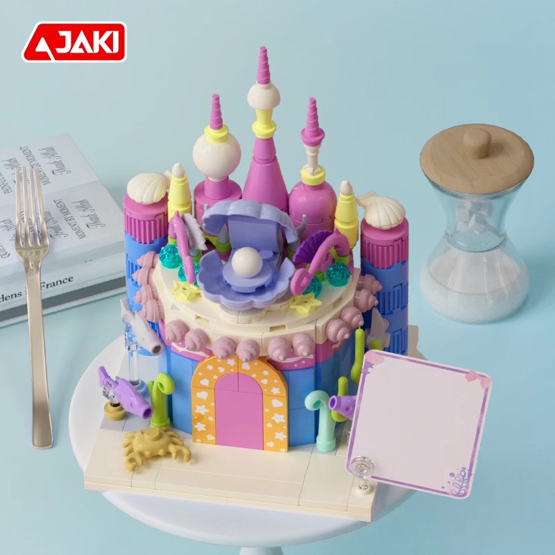 JAKI佳奇蛋糕积木美食益智拼装玩具儿童创意摆件男女孩生日礼物8