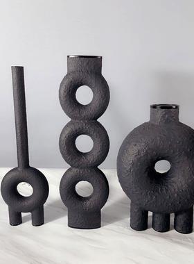 简约现代黑色树脂几何圆圈