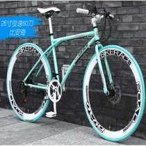 Manufacturer Dead Flying Bike Male Speed Solid Tire Double Disc Brake Student Road Racing Woman 26 inch Straight handle single