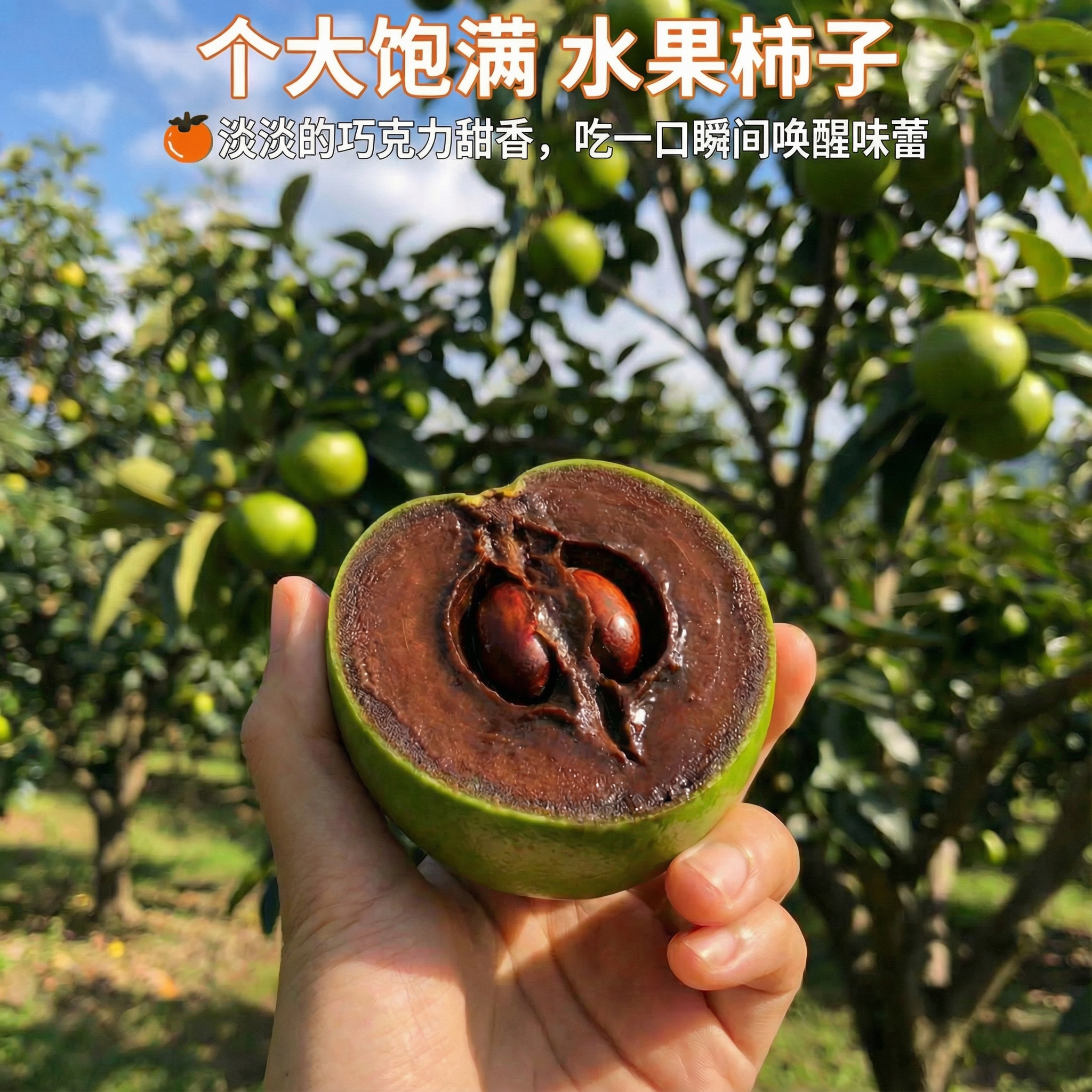 正宗巧克力脆柿子新鲜水果黑柿布丁果硬柿子现摘版纳巧克力果顺丰,淘宝优惠券,粉丝福利购,淘宝优惠卷