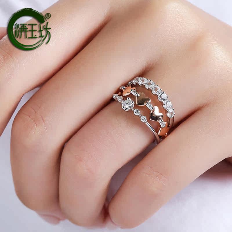 洅玉坊新款9k金戒指镶嵌天然珠宝 洅玉坊戒指/指环