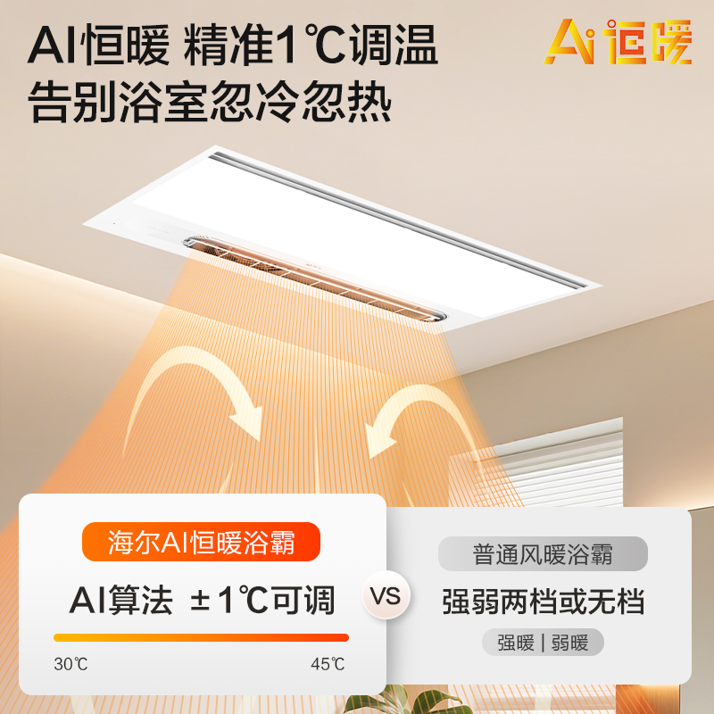 海尔风暖浴霸集成吊顶嵌入式卫生间浴室取暖灯排气照明一体换气 - 图1
