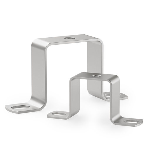 304不锈钢加厚方形带孔管夹水管骑马卡扣支架u型抱箍直角喉箍固定 - 图1