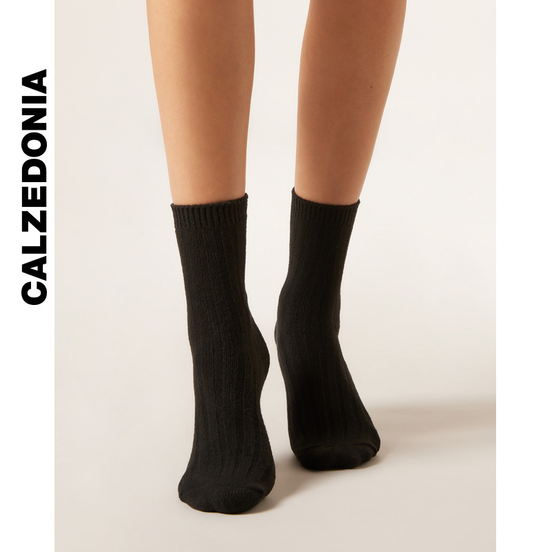 CALZEDONIA卡泽意袜秋冬女士舒适柔软罗纹针织短袜中筒袜DC0595,淘宝优惠券,粉丝福利购,淘宝优惠卷