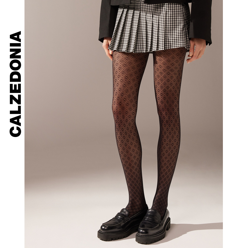 CALZEDONIA24春新款女士时尚性感钻石图案渔网连裤袜丝袜MODC2051 - 图3