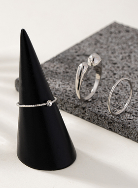 欧美时尚个性几何线条水滴戒指女