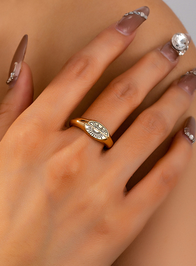 金色圆环时尚个性简约戒指套装女