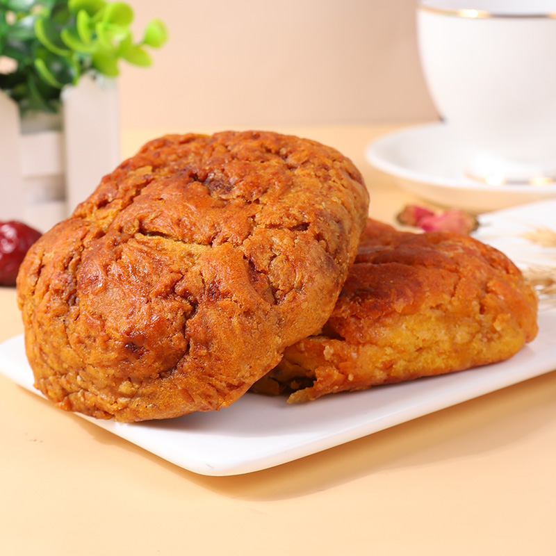 早餐饼子花脸酥软面饼内蒙古软面饼传统手工玫瑰红枣红糖饼糕点心