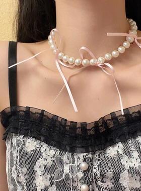 小众高级轻奢小香风蝴蝶结项链