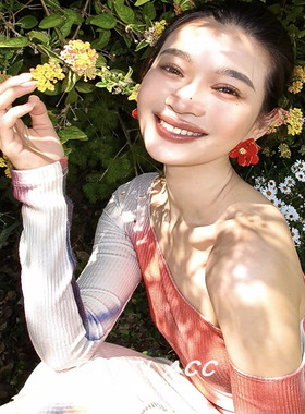 法式复古红色立体滴釉花朵耳环女夏季轻奢高级感气质耳钉个性耳饰