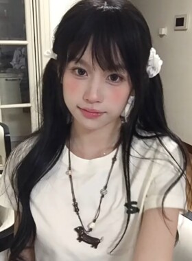 卡通陶瓷腊肠狗吊坠项链女可爱复古小狗卫衣链长款毛衣链穿搭配饰