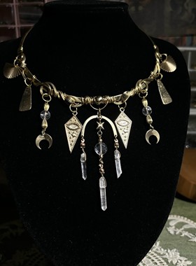 复古金色几何流苏轻奢高级感项链