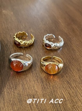 权力！复古美拉德开口戒指女新中式文艺气质小众高级感食指戒指环