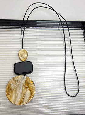 新中式民族风长款几何图形项链女