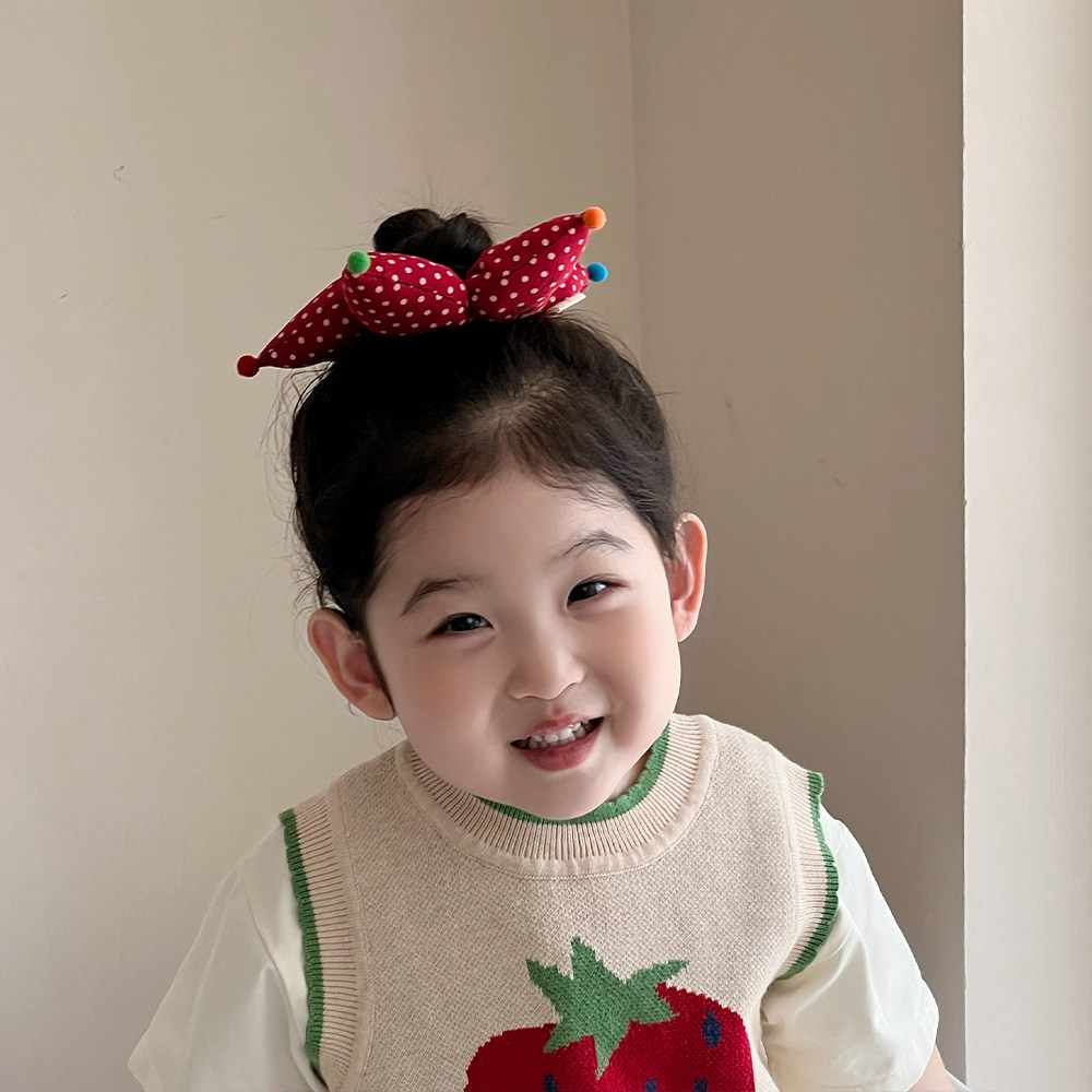 儿童大红色波点发圈女童大肠圈小女孩扎丸子头发绳女宝宝发饰头绳,淘宝优惠券,粉丝福利购,淘宝优惠卷