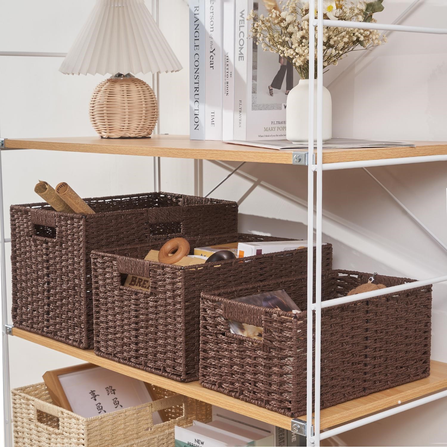 bamboo storage basket box desktop small rattan woven basket - 图2